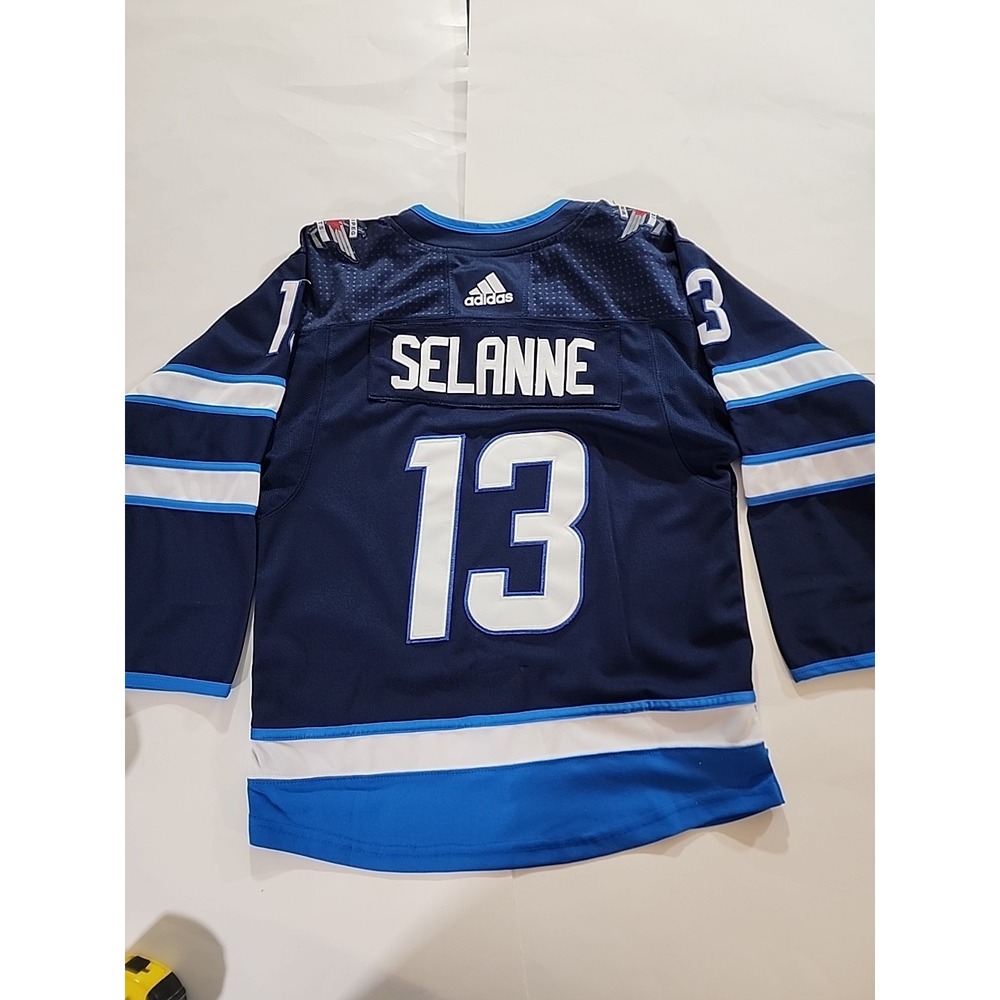 Vintage 1990s Reebok Winnipeg Jets NHL jersey #13 Teemu Selanne Youth Sz‎ Lg/XL